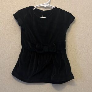 Carter's Black Velvet Bow Waist Top